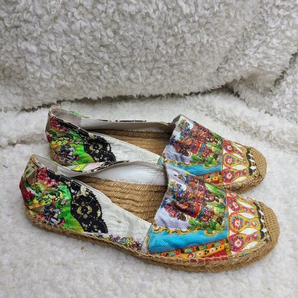 Dolce & Gabbana Multi Pattern Multi Color Brocade Canvas Espadrilles sz 39‎ - Picture 1 of 7